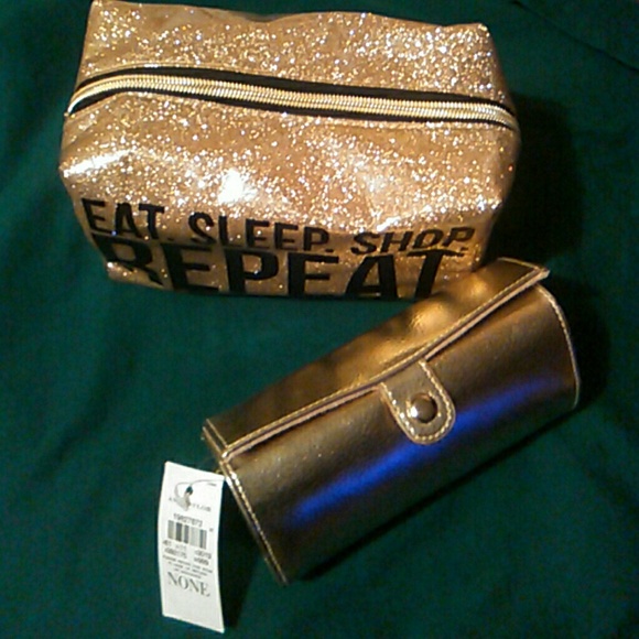 Gold evening clutch and pouch - Picture 1 of 6
